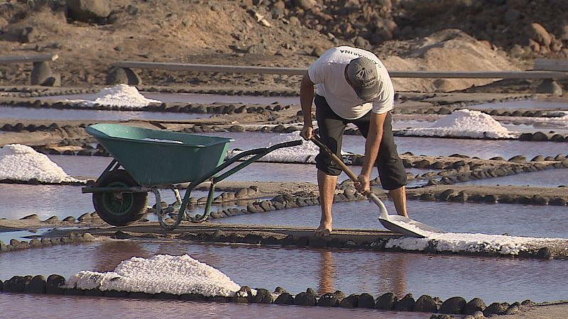 Las Salinas de Bocacangrejo, en Gran Canaria, recuperan la sal artesanal