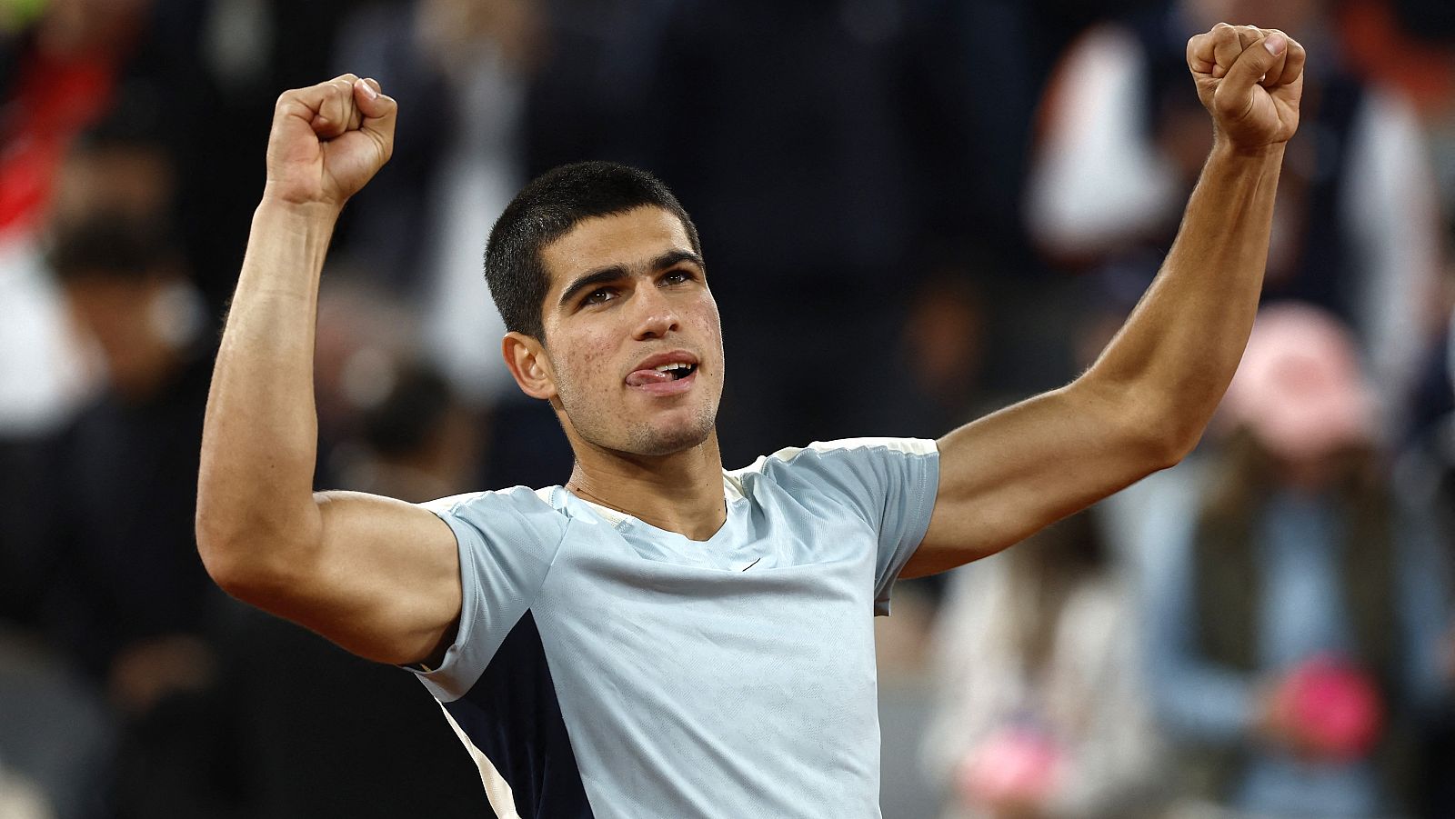 Alcaraz celebra su victoria ante Korda