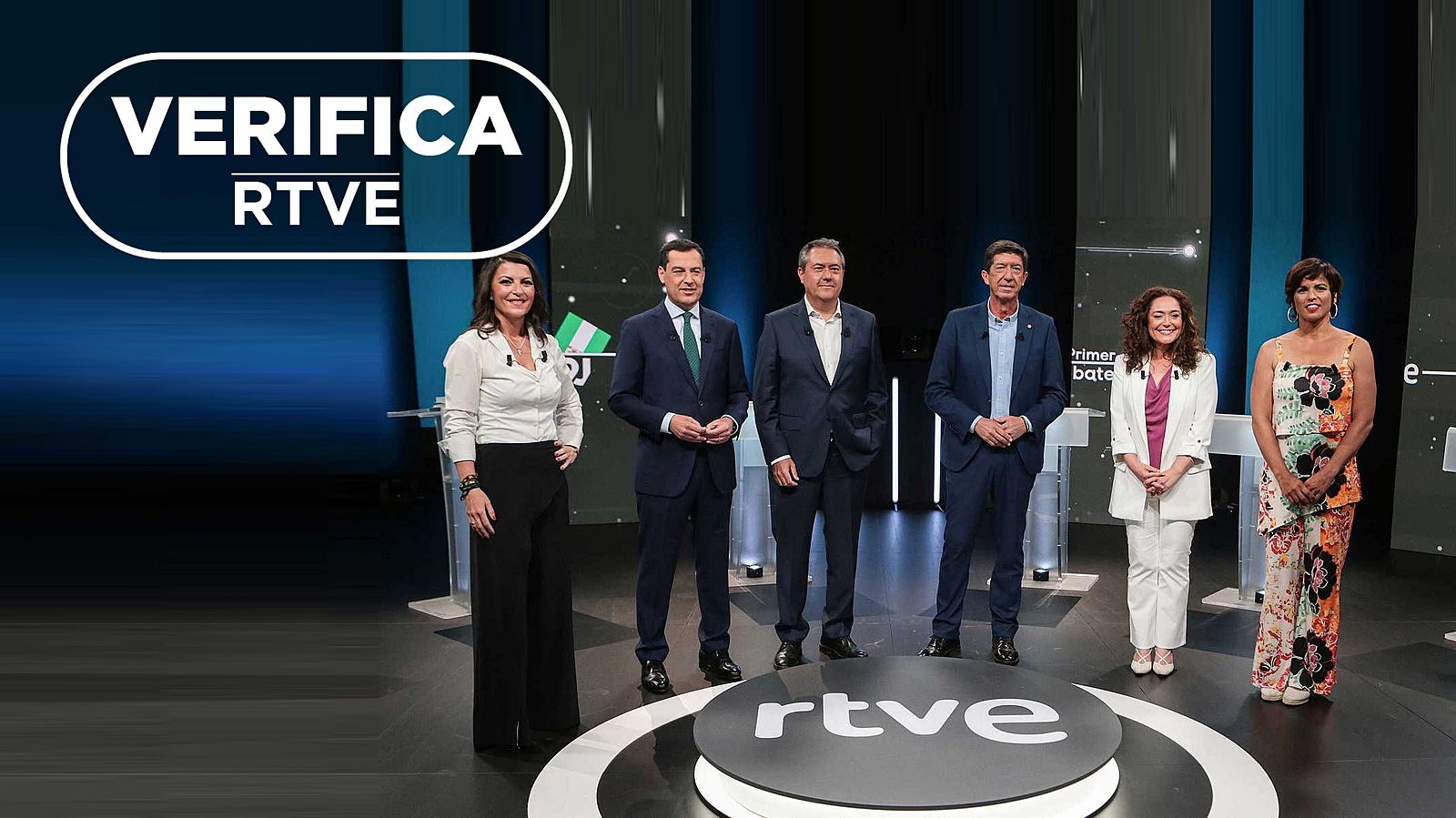 Los candidatos participantes en el debate electoral de Andalucía organizado por RTVE