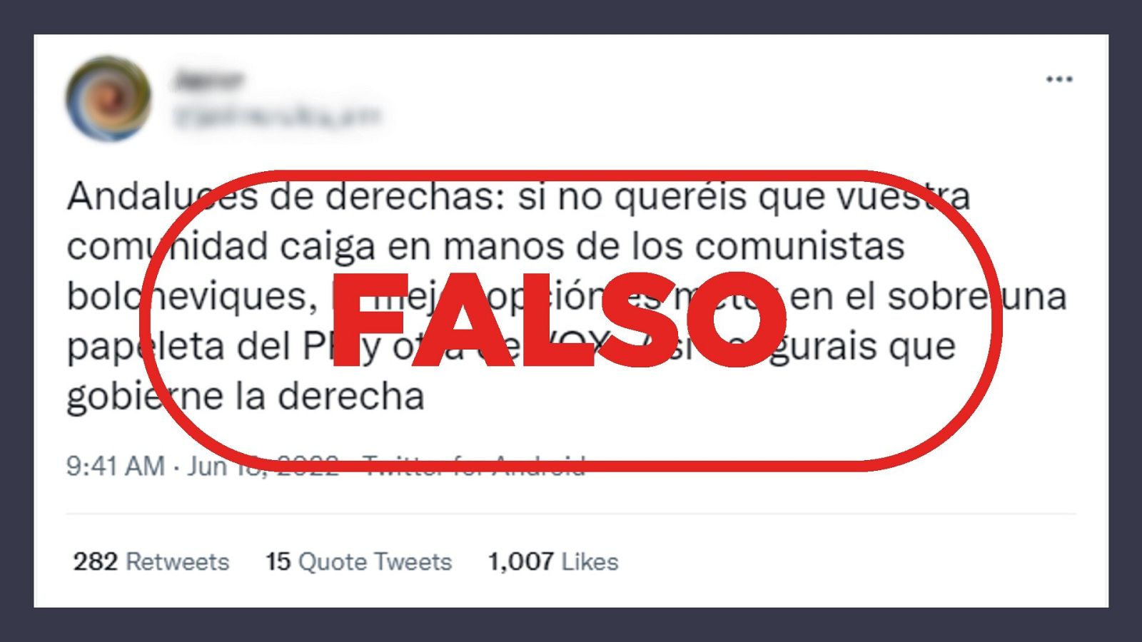 Mensajes falsos sobre las elecciones en Andalucía 2022