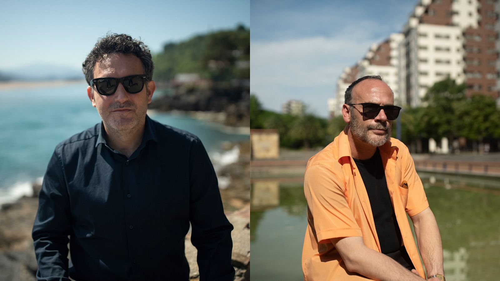 Los escritores Mikel Santiago y Guillermo Aguirre