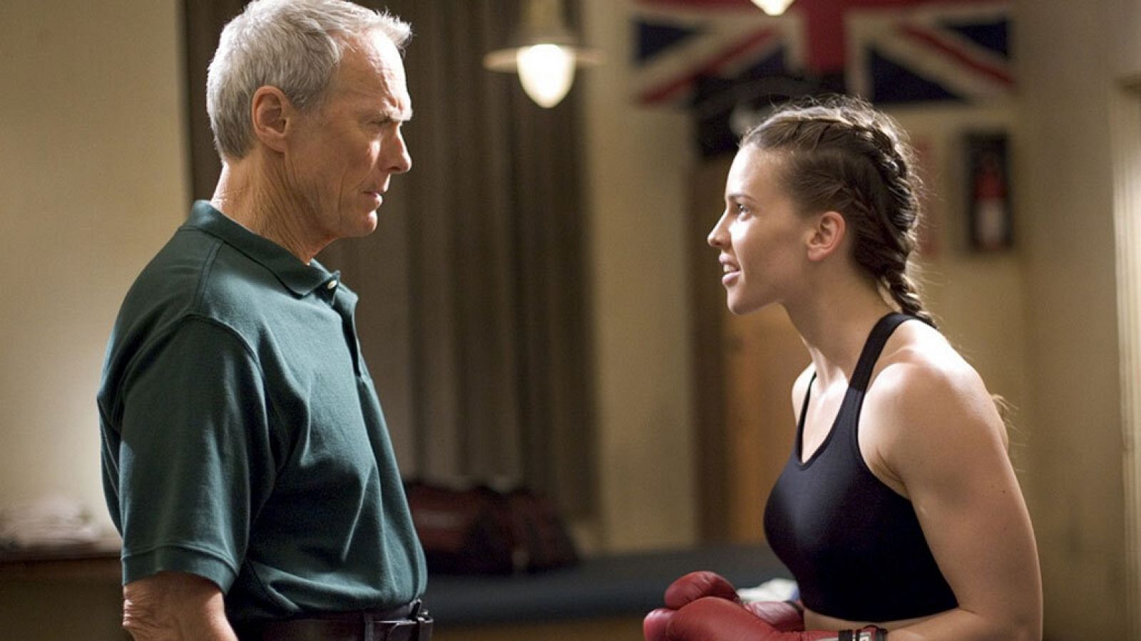 Clint Eastwood y Hilary Swank en 'Million dollar baby'