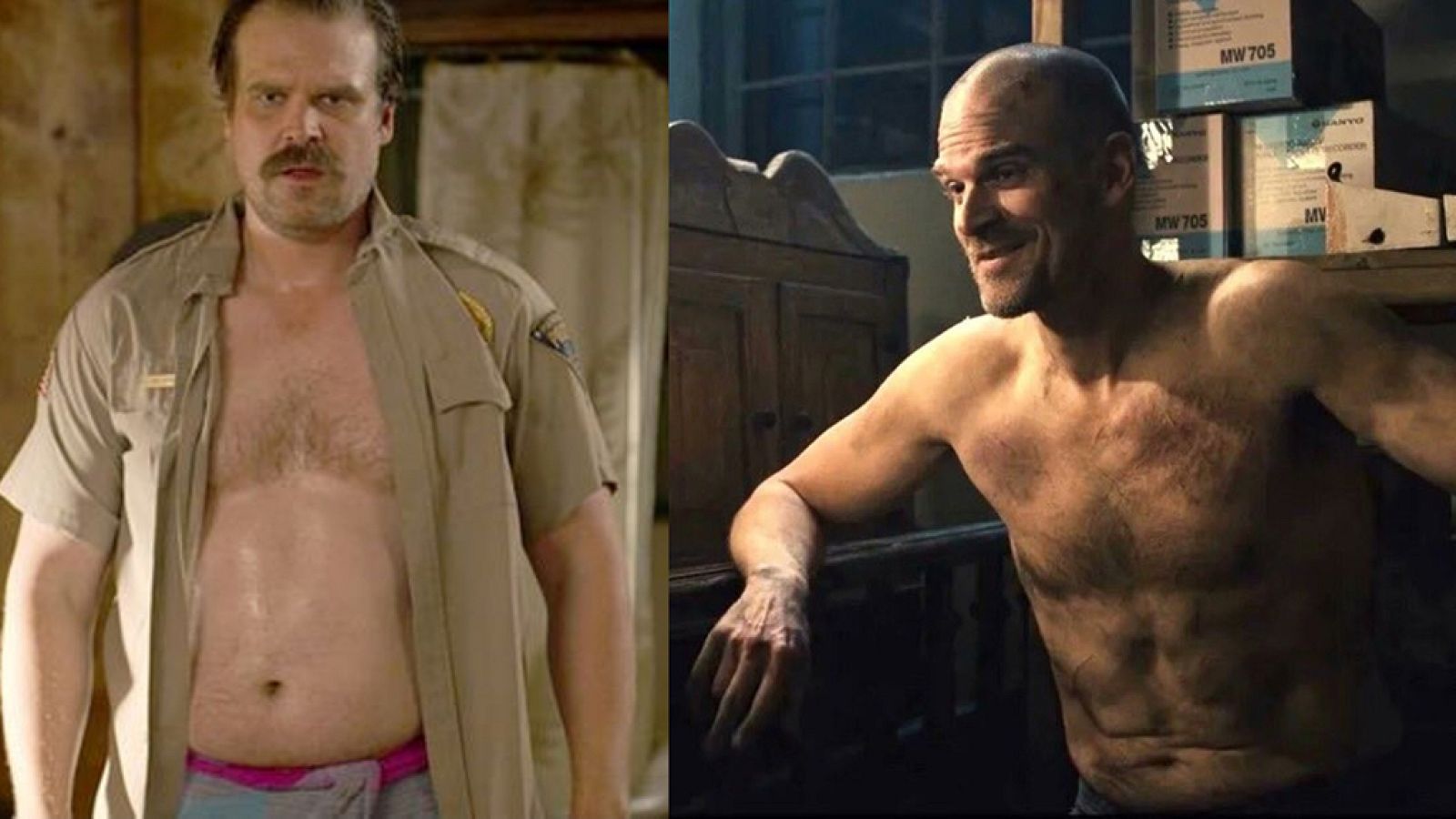 El cambio físico del actor David Harbour en 'Stranger Things'