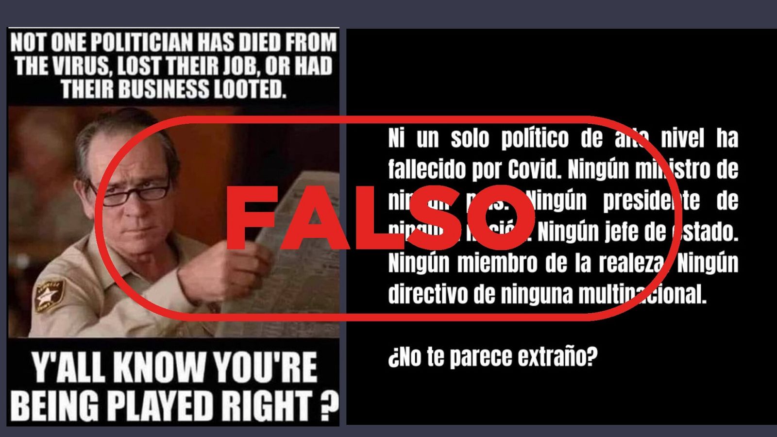 Mensajes que difunden la falsedad de que ningún político ha muerto por coronavirus