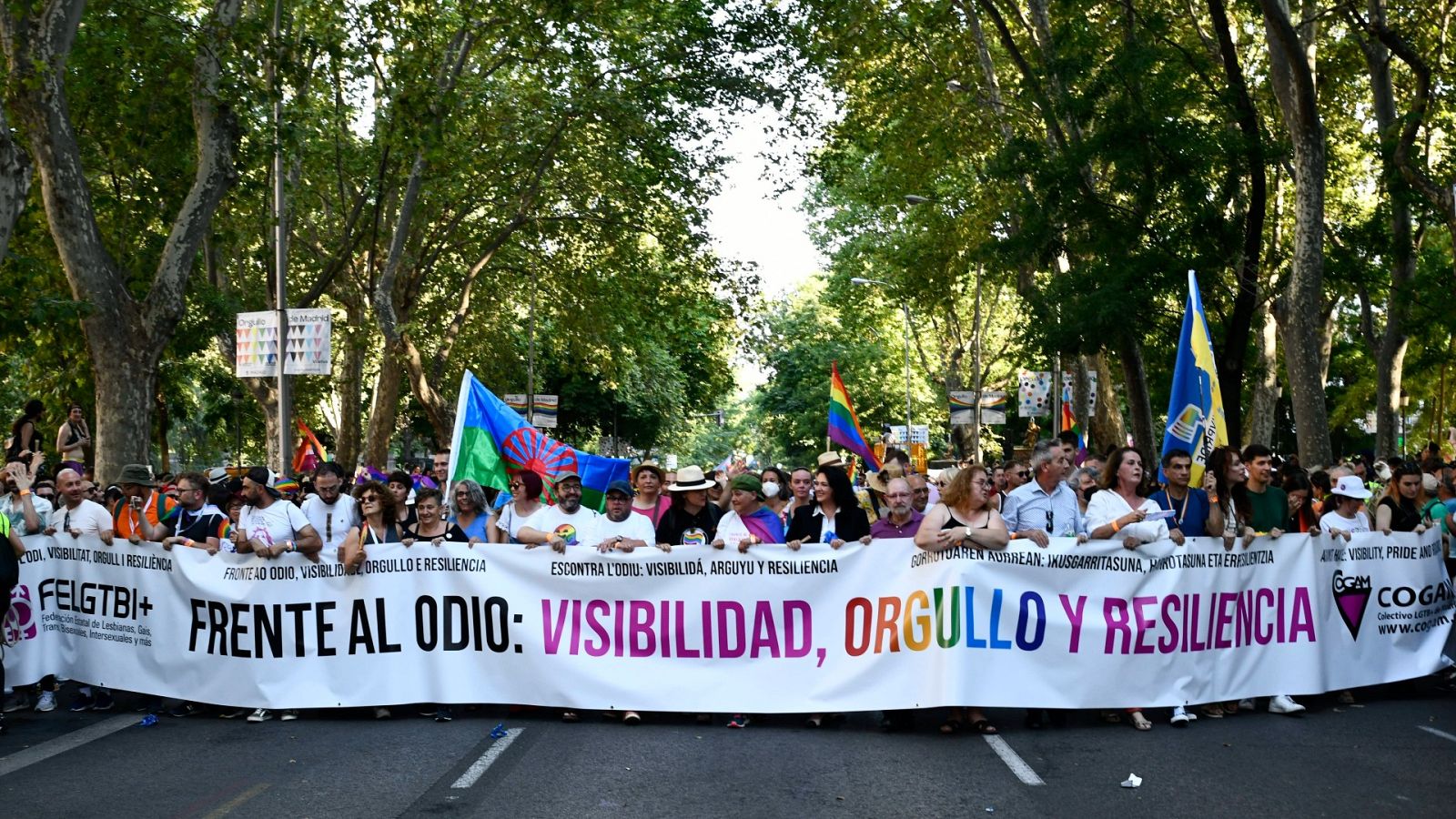 Manifestación del Orgullo 2022, que recorre las calles de Madrid bajo el lema "Frente al odio: visibilidad, orgullo y resiliencia"