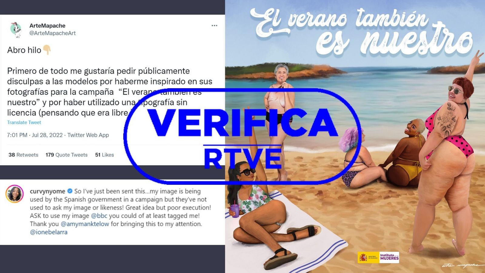 Este cartel del Ministerio de Igualdad usa fotos de modelos sin su permiso