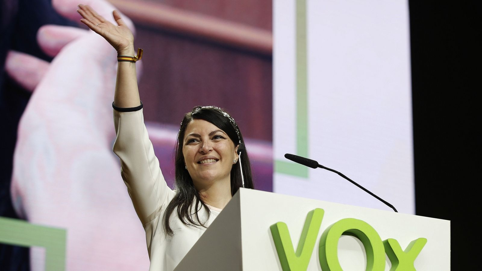 La portavoz del grupo parlamentario de Vox en Andalucía, Macarena Olona