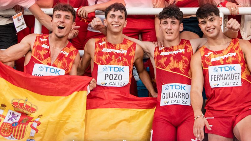 El relevo 4x400 bate el rcord de Espaa sub 20 para acabar con sabor agridulce el Mundial de Cali