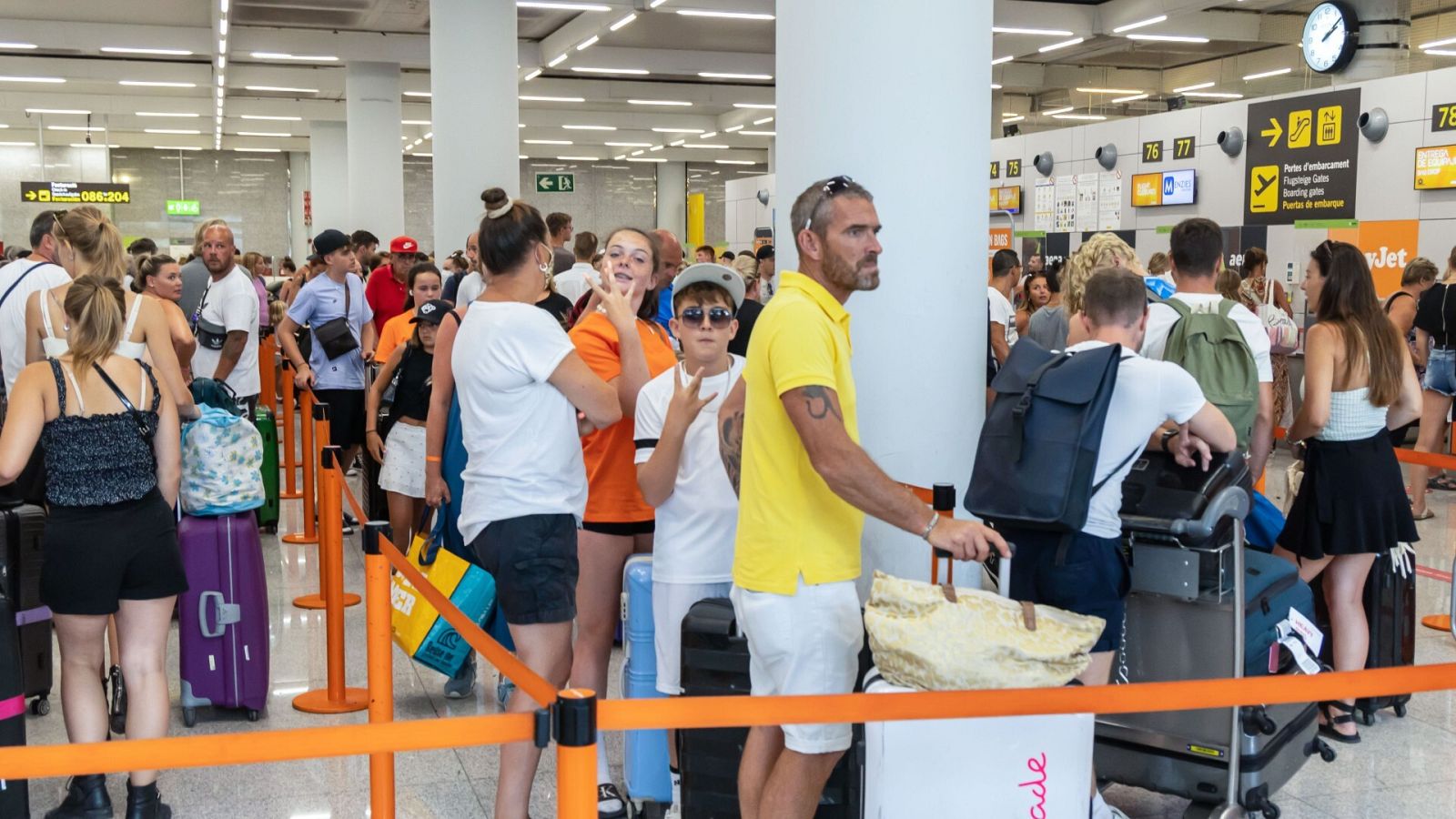 Zona de embarque de EasyJet en el aeropuerto de Palma de Mallorca