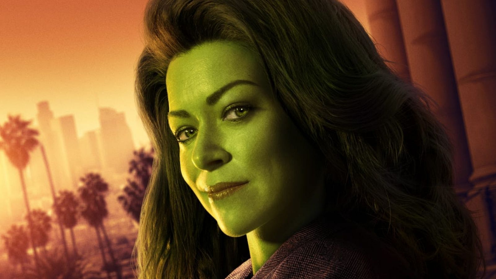 La actriz Tatiana Maslany caracterizada como Hulka