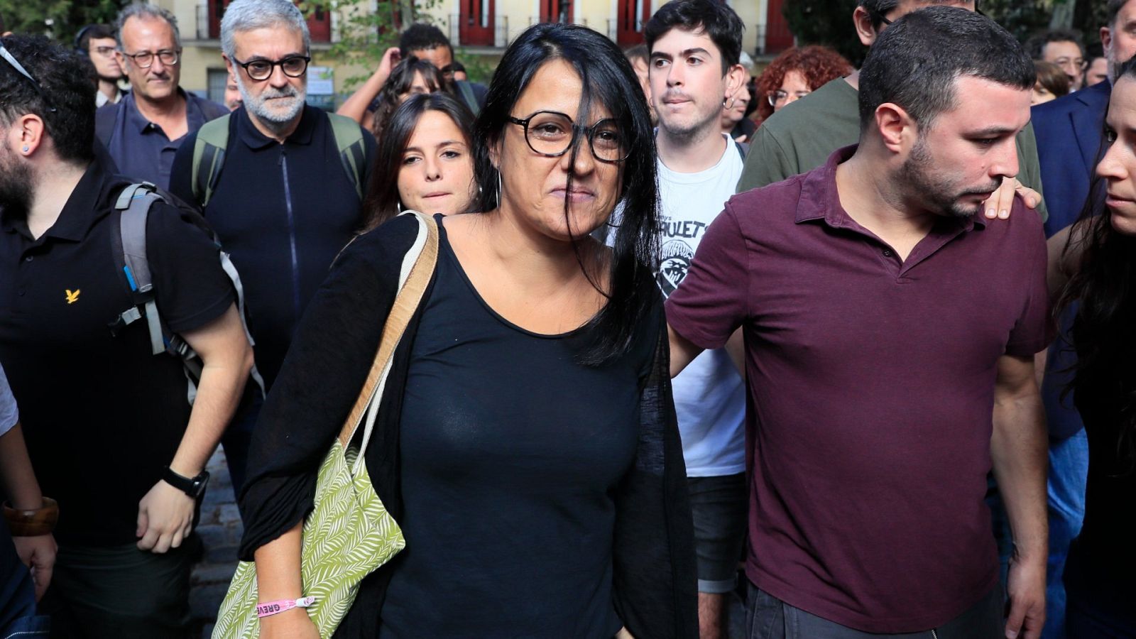 La exdiputada catalana de la CUP Anna Gabriel, procesada por un delito de desobediencia por el proceso del 1-O, a su llegada al Tribunal Supremo