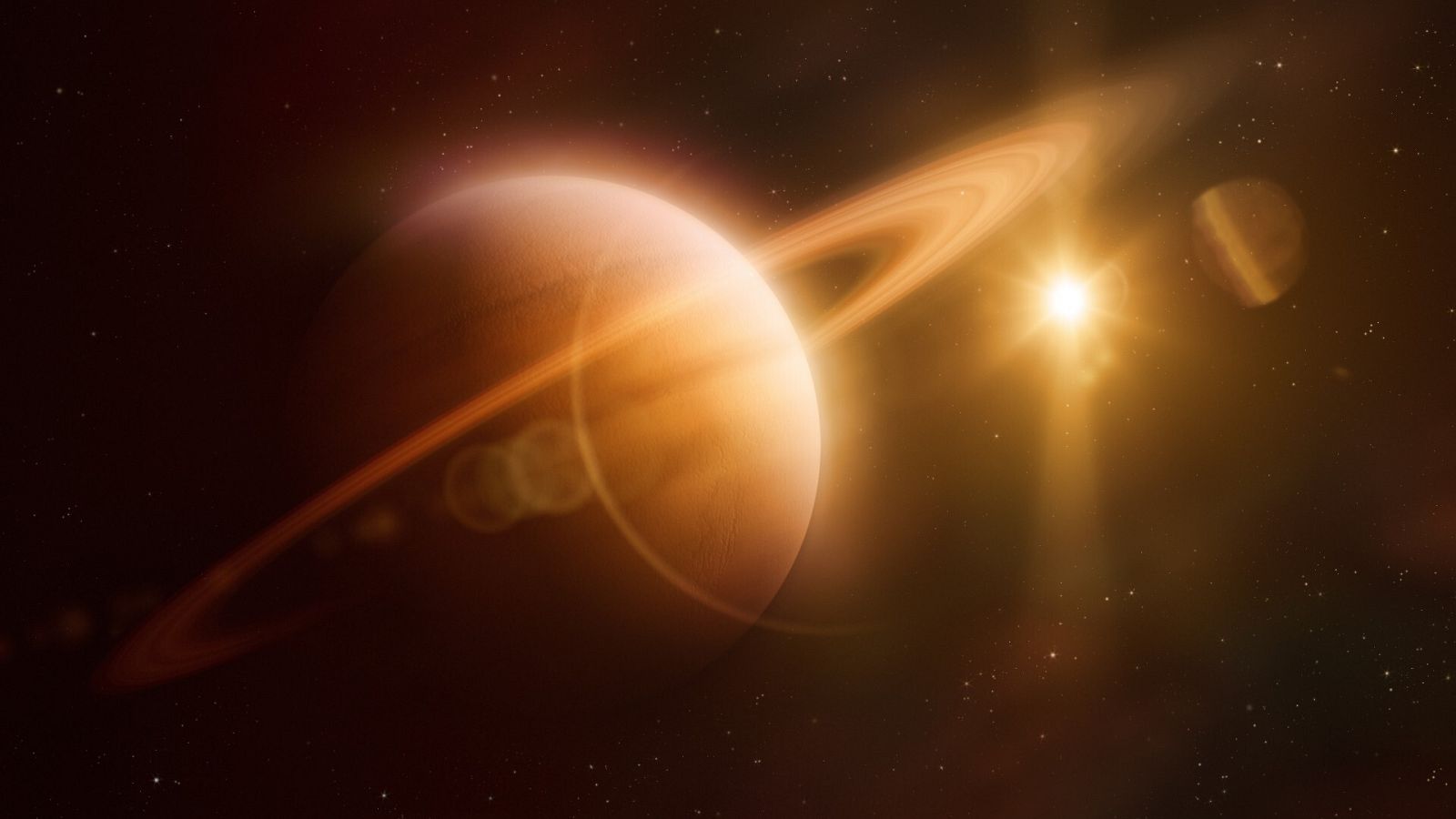 Ilustración de Saturno, en el planeta más reconocible del sistema solar, gracias a sus anillos.