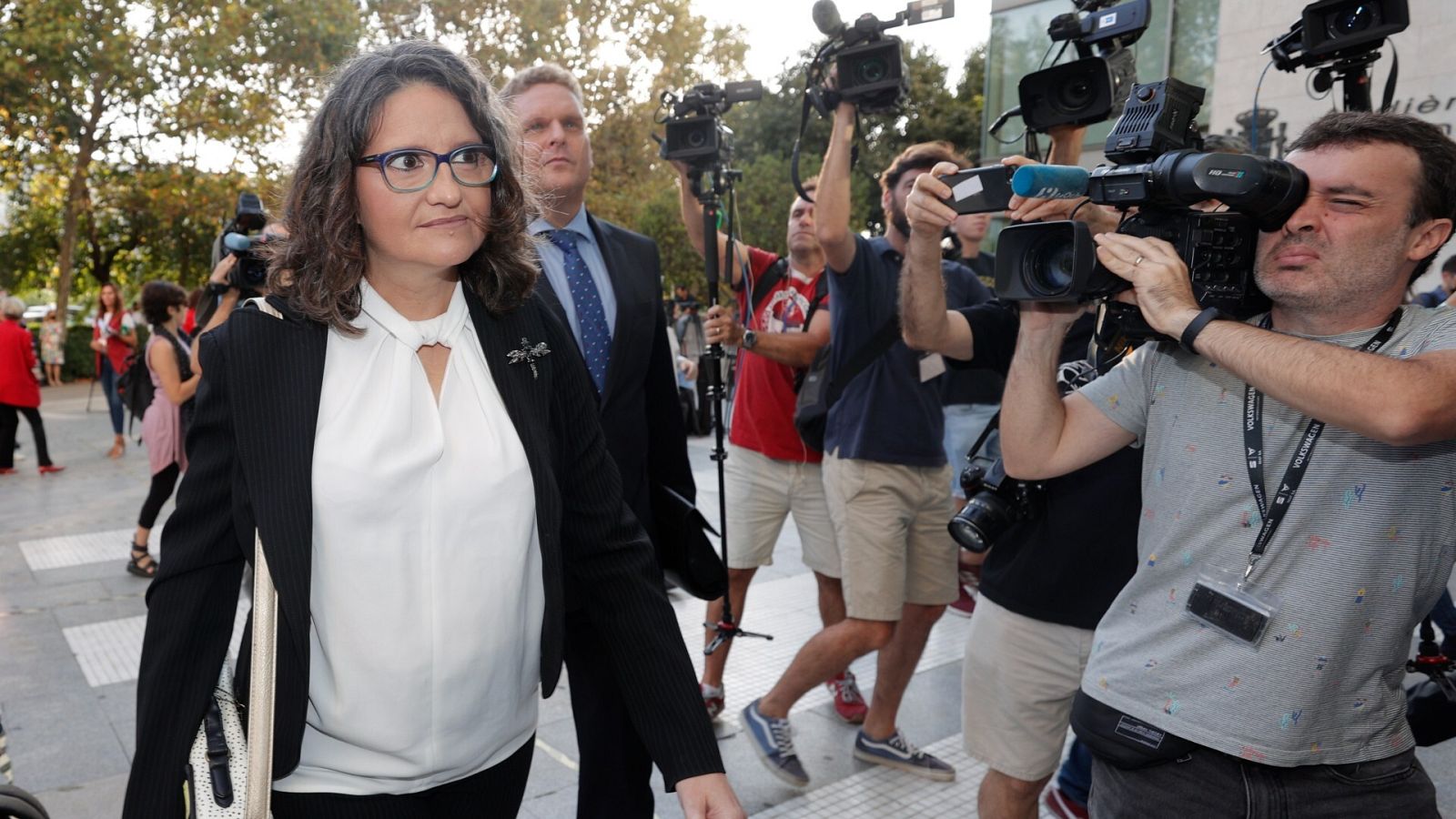 Mónica Oltra, a su llegada a la Ciudad de la Justicia, donde está citada a declarar como imputada