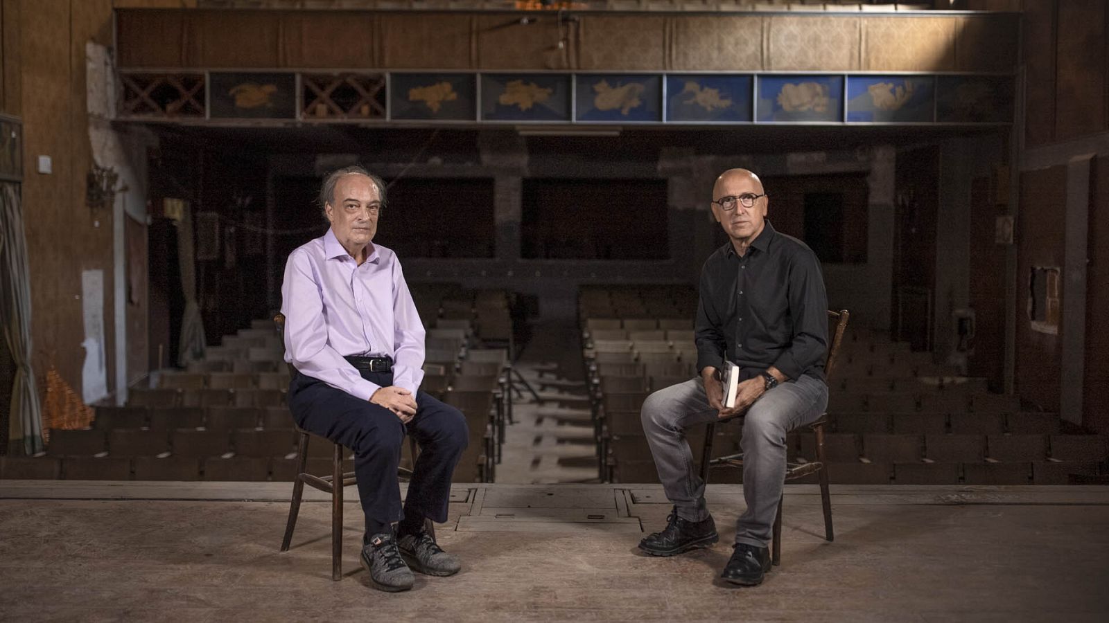 Óscar López con Enrique-Vila Matas