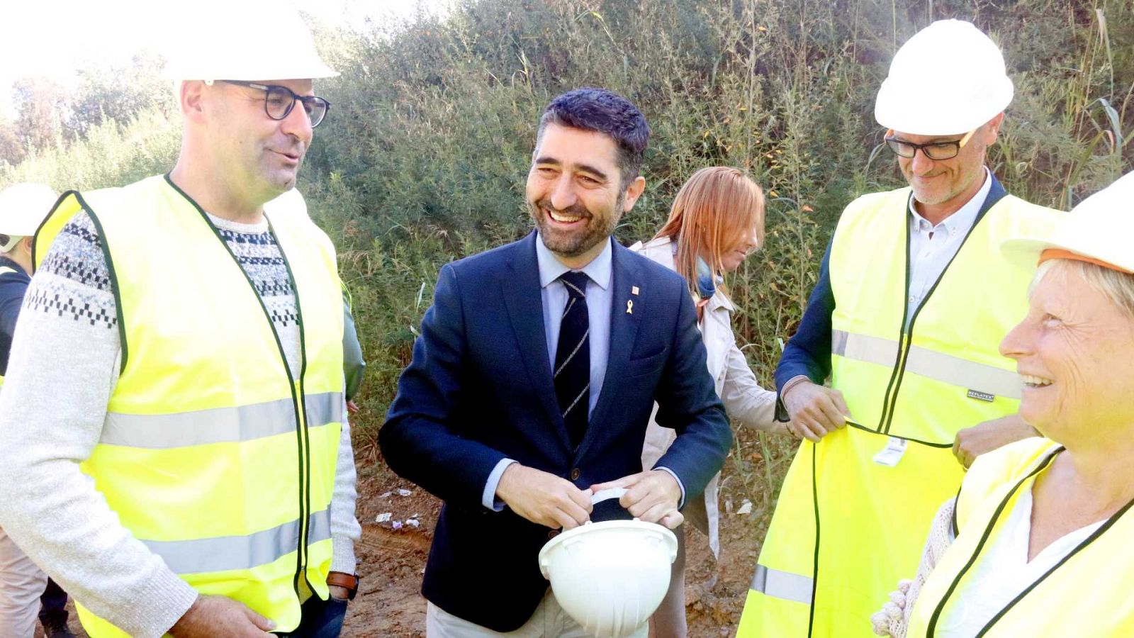 Puigneró visita la calada del túnel de la variant d'Anglès, un dels seus últims actes com a vicepresident