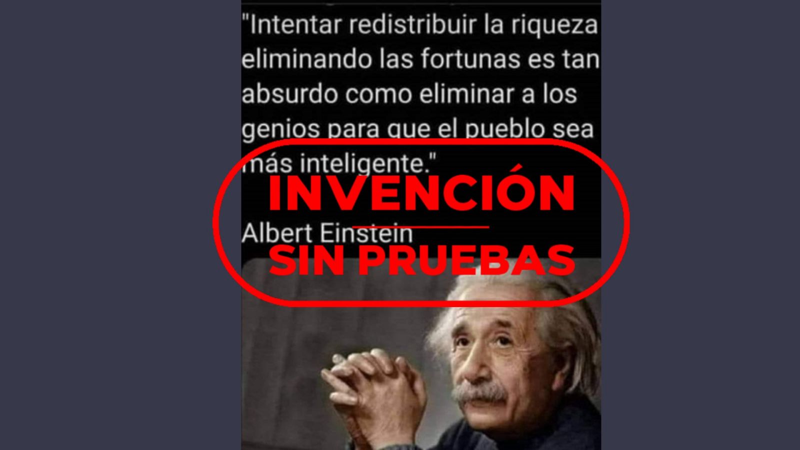 Contenido sin pruebas sobre la cita del científico Albert Einstein