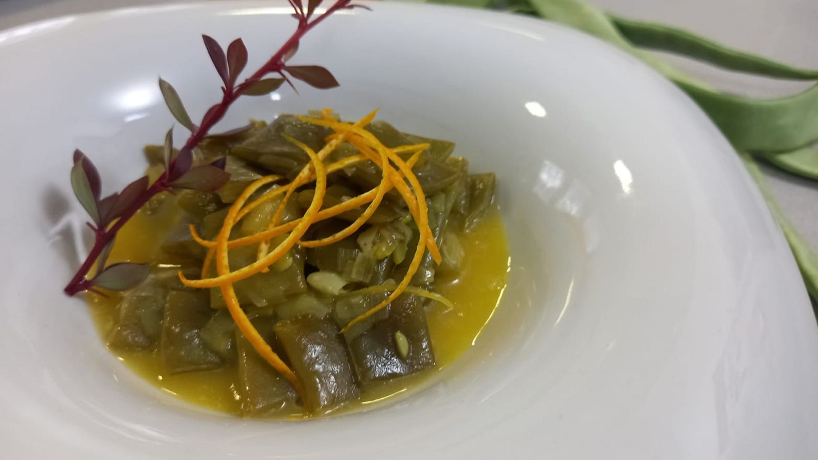 Escabeche de judías verdes a la naranja