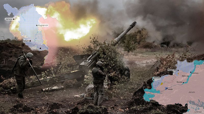 Los mapas de la guerra en Ucrania: del cambio de estrategia de Moscú a las contraofensivas en Járkov y Jersón
