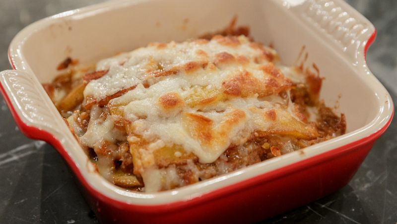 Receta de lasaa de pltano de Mara Escot