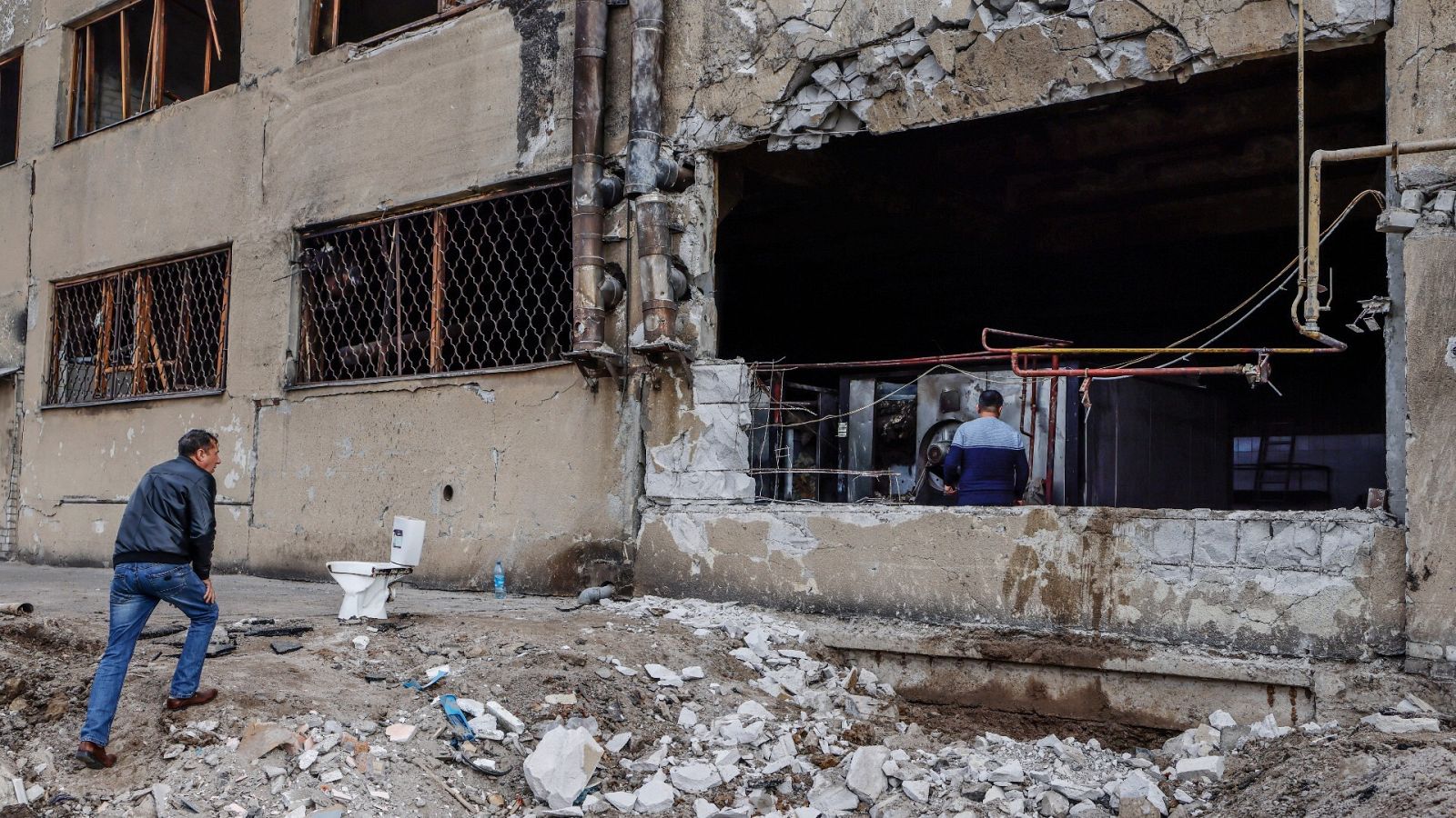 Una panadería dañada por los bombardeos rusos en la ciudad de Mykolaiv