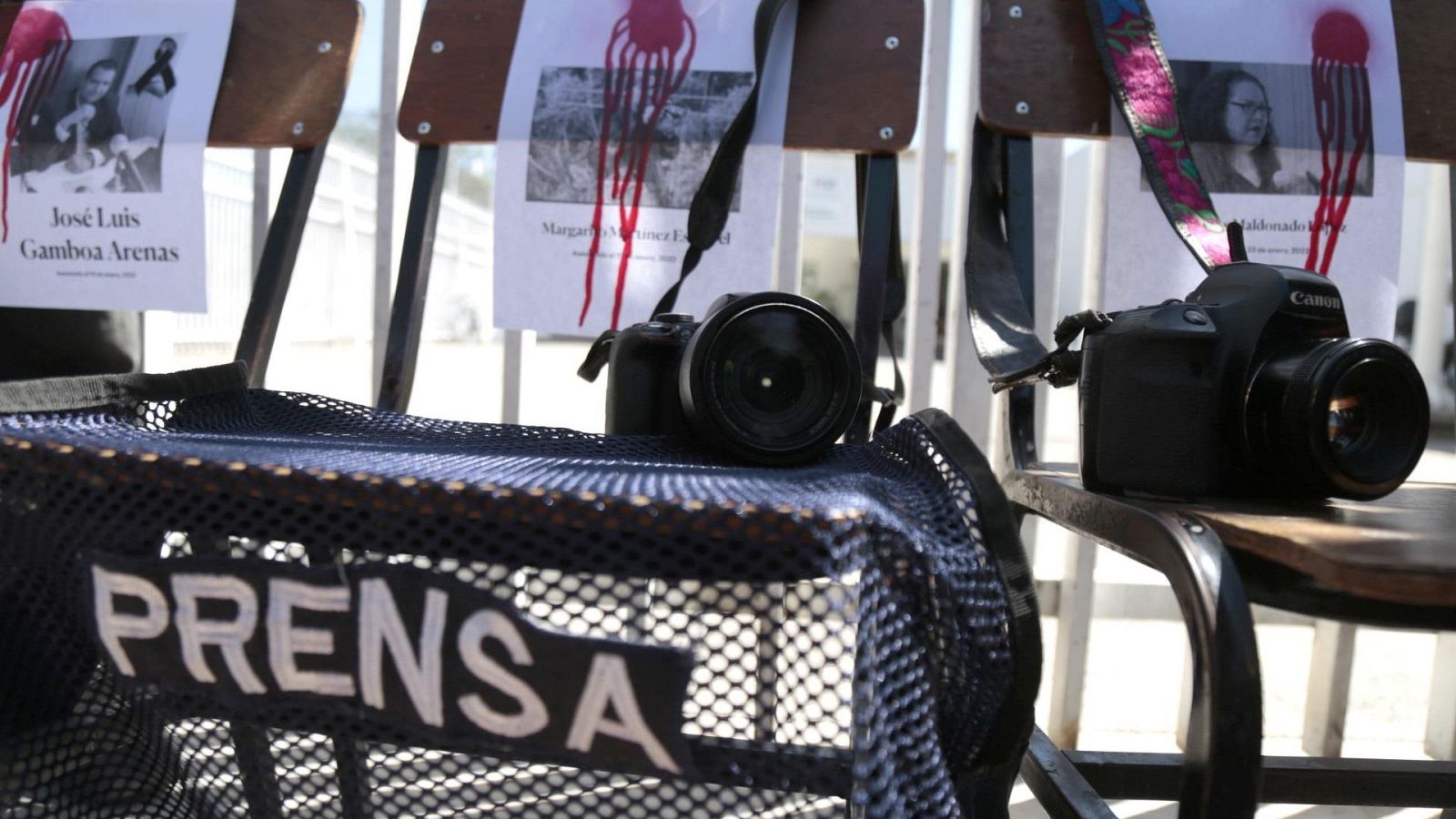 Una imagen de una protesta por los asesinatos a periodistas en México.