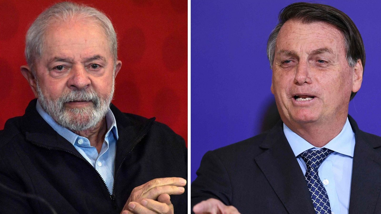 Combo de fotos de Luiz Inacio Lula da Silva (izquierda) y Jair Bolsonaro