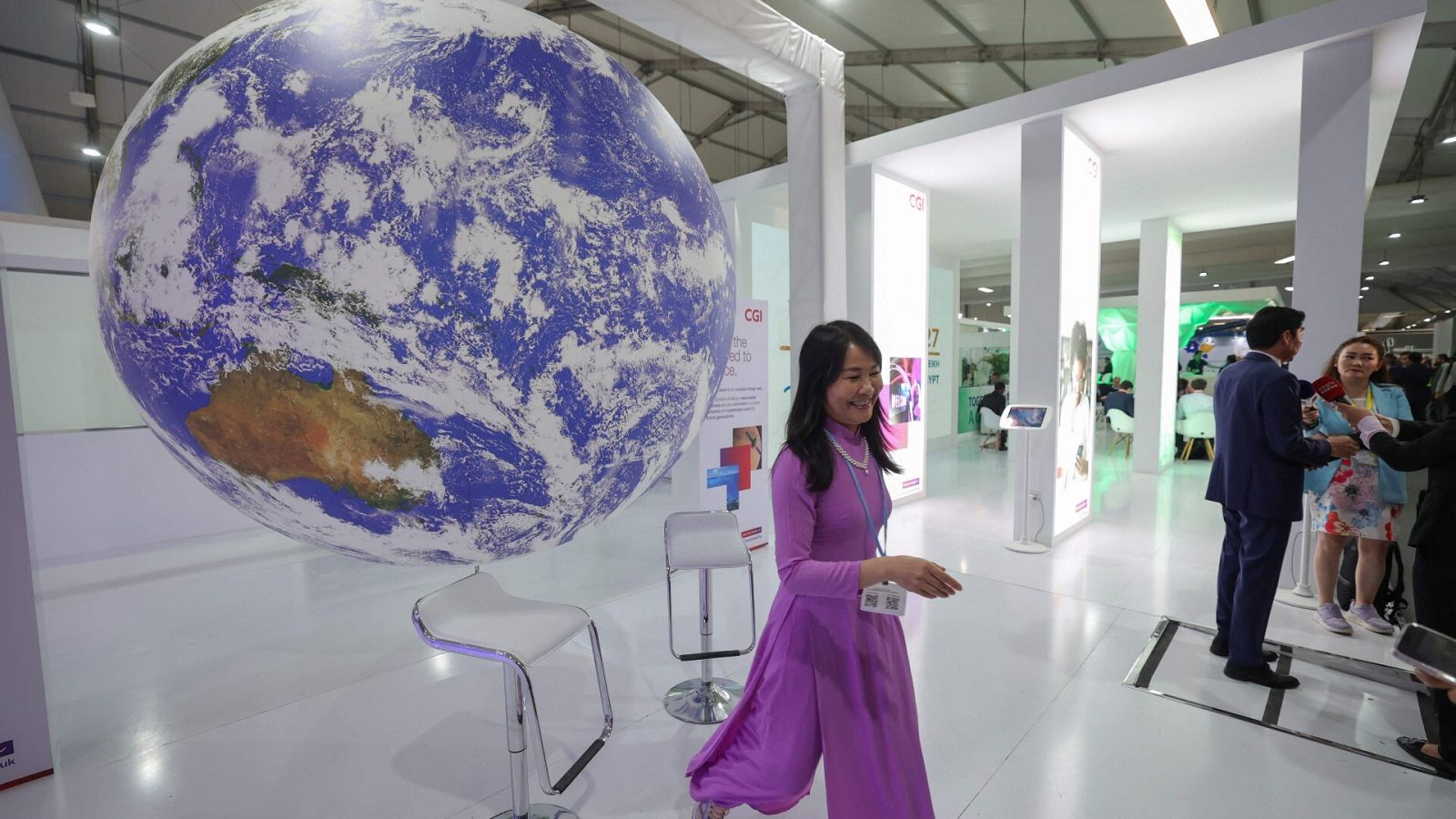 Pabellón de una empresa en la cumbre del clima de Egipto