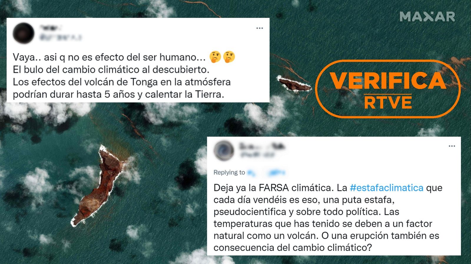 Volcán Hunga, en Tonga