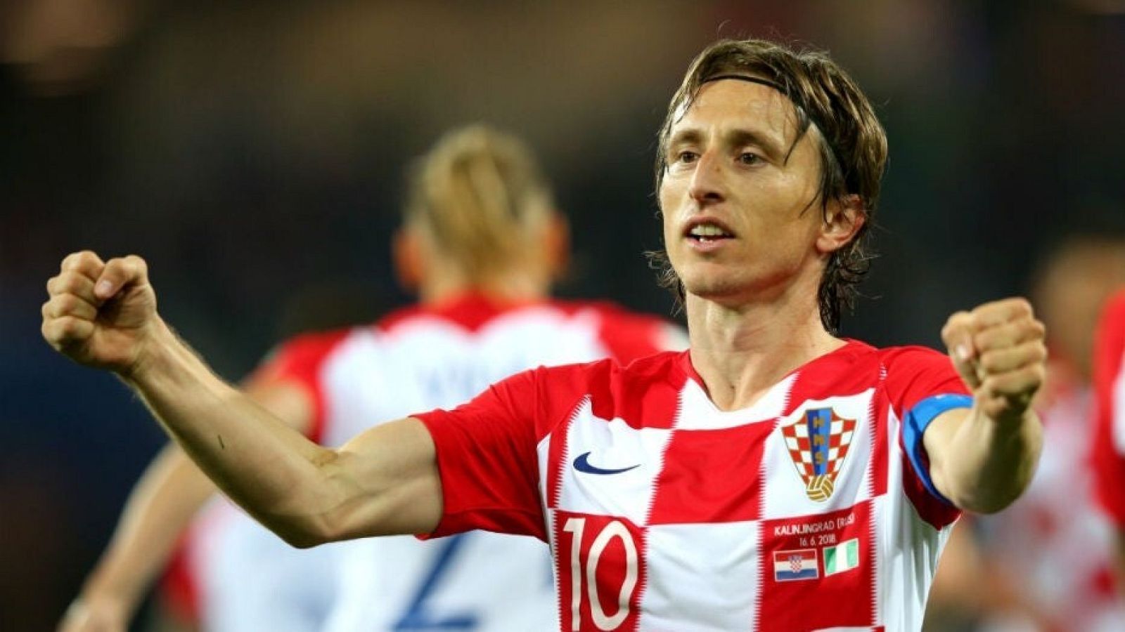 Luka Modric durante un partido con la selección croata