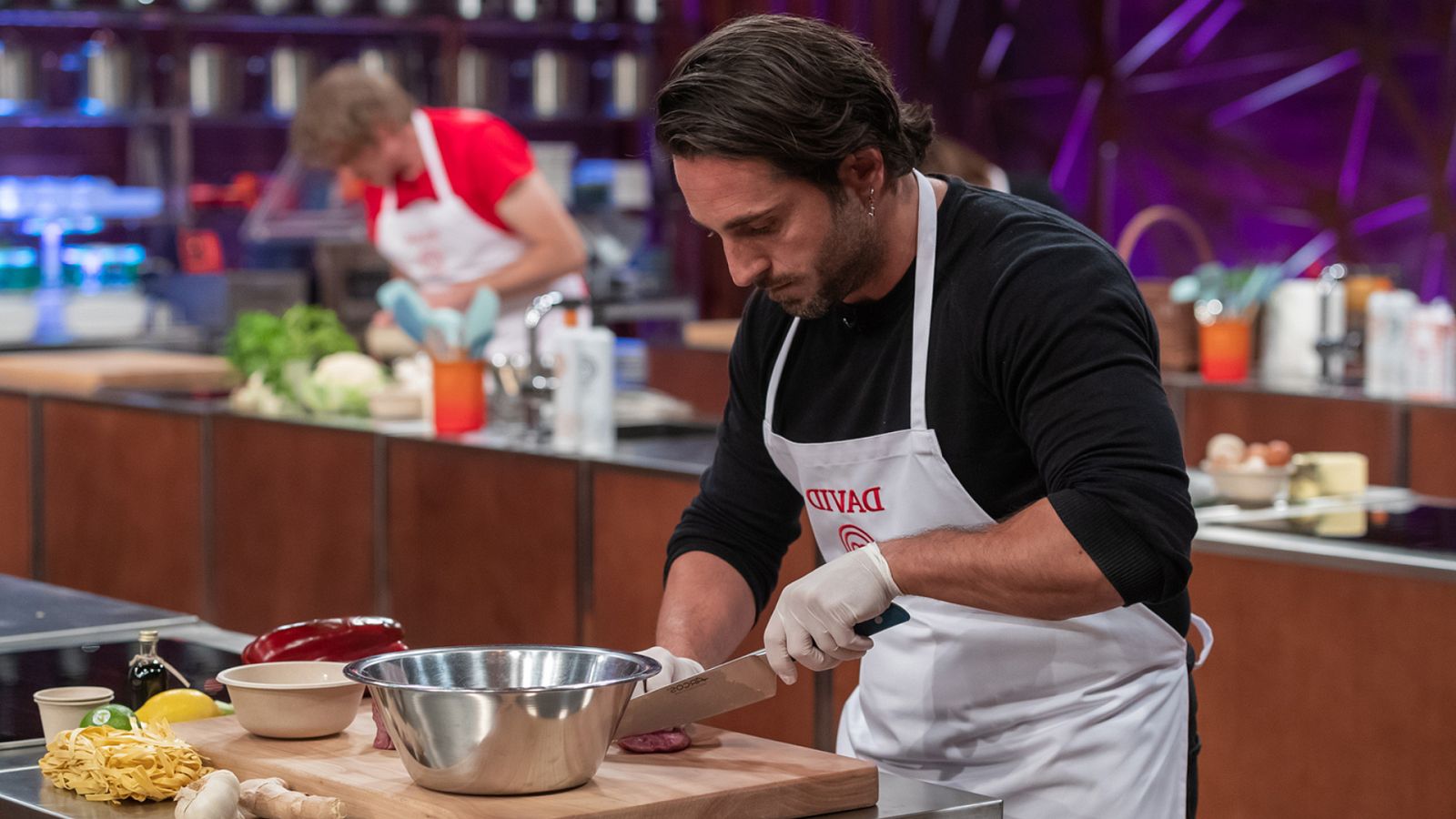 David Bustamante en las cocinas de 'MasterChef Celebrity'