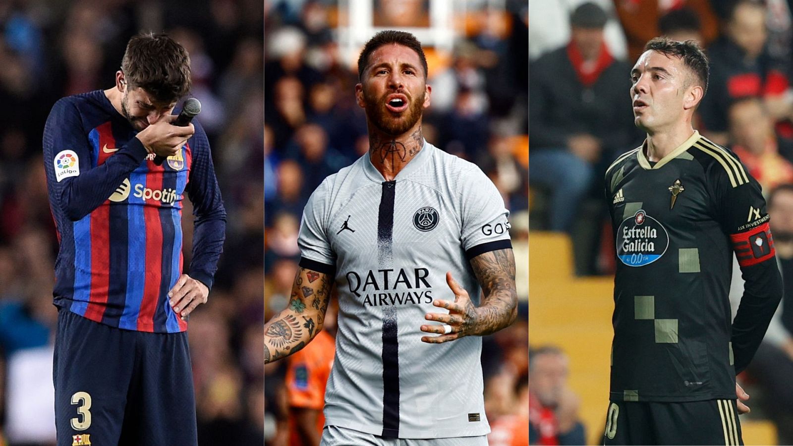 Gerard Piqué, Sergio Ramos, Iago Aspas