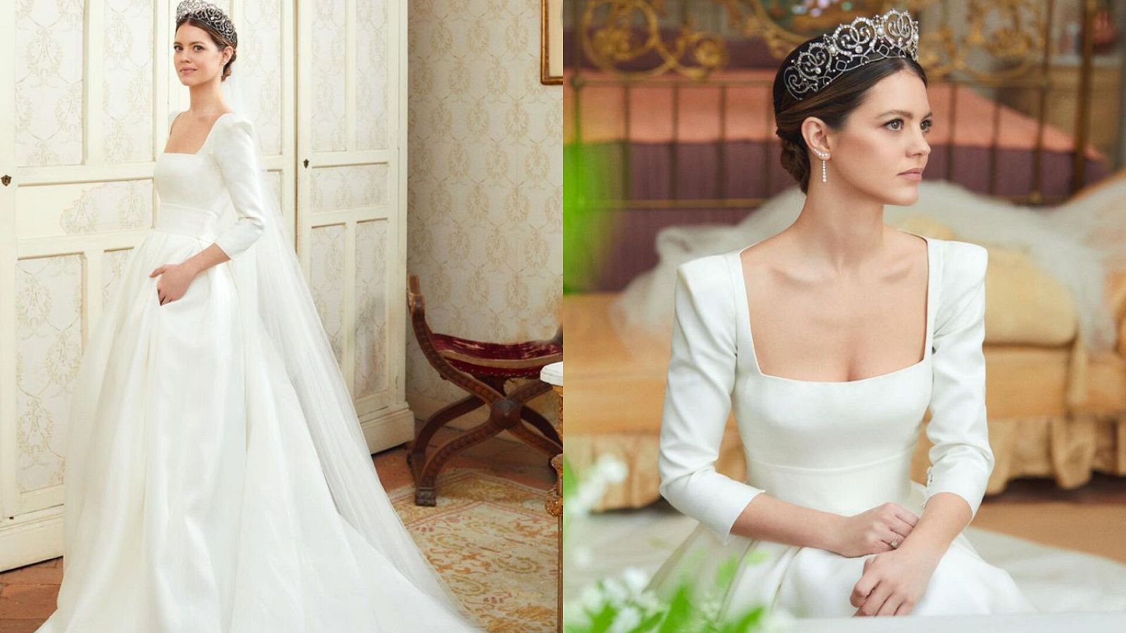 Isabelle Junot el día de su boda con Álvaro Falcó con un vestido exclusivo de Pronovias