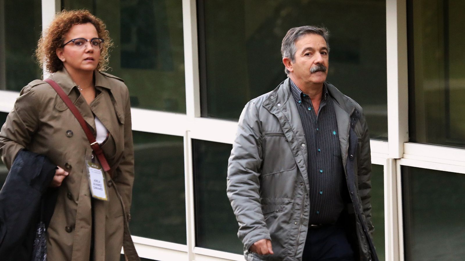 El inspector del área de seguridad en la circulación de la zona noroeste, Carlos Ayuso, a su llegada al juicio por el accidente del Alvia en Santiago