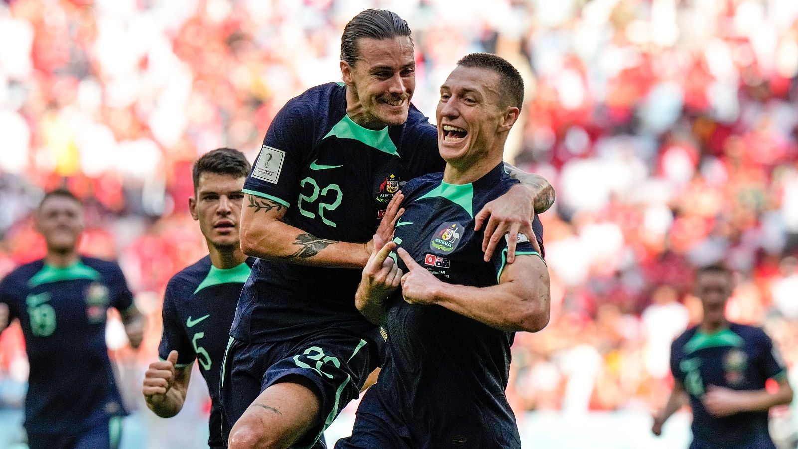 Túnez - Australia: gol de Duke