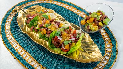 Recetas de Navidad | Tacos vegetales con vinagreta de mango y mostaza 