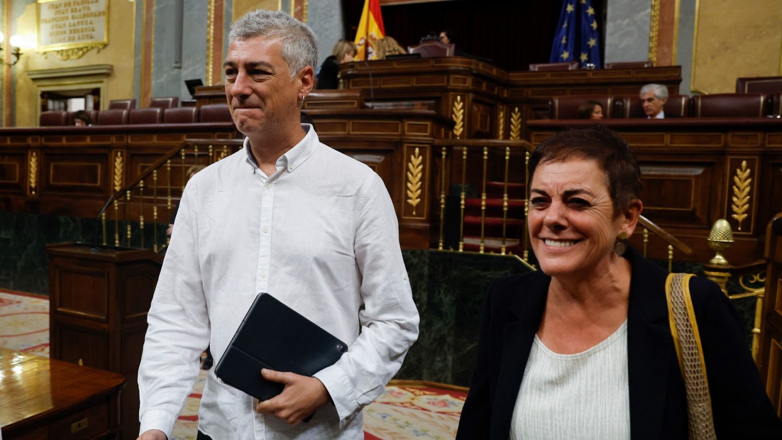 Los portavoces de EH-Bildu en el Congreso, Oskar Matute y Mertxe Aizpurua