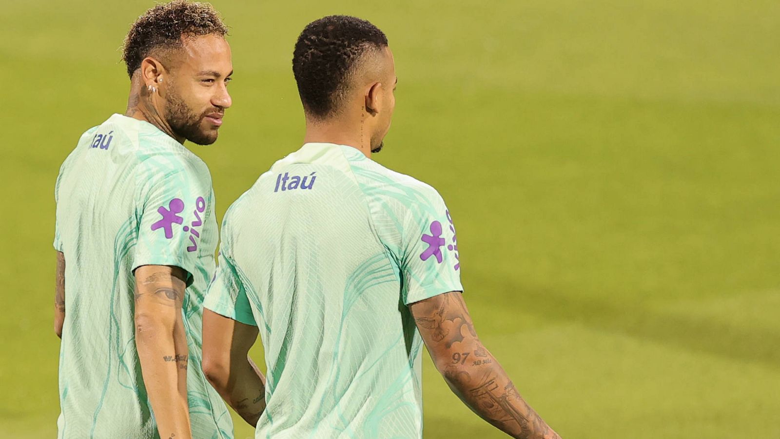 Neymar, en un entrenamiento de Brasil