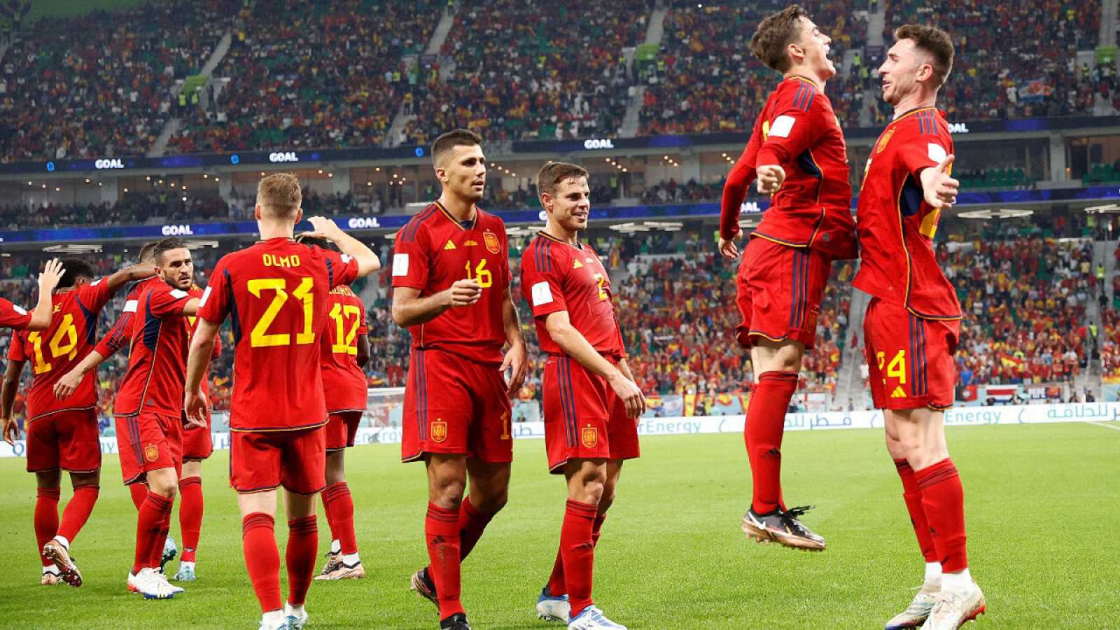 La Selección, celebrando su histórico debut
