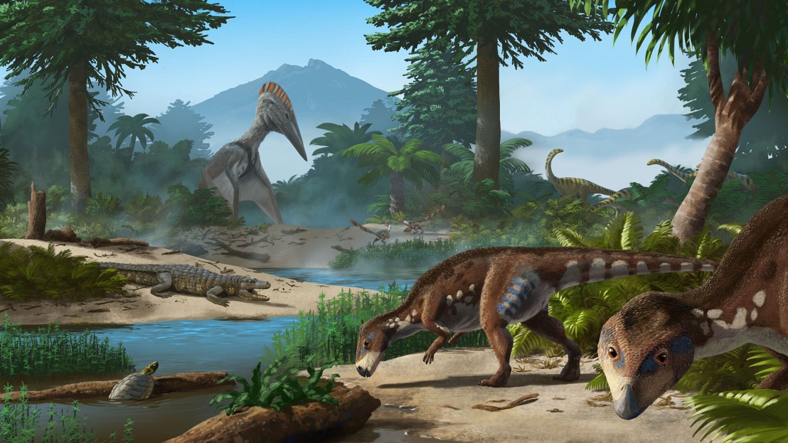 Ilustración de Peter Nickolaus que muestra lo que podría ser el Transylvanosaurus