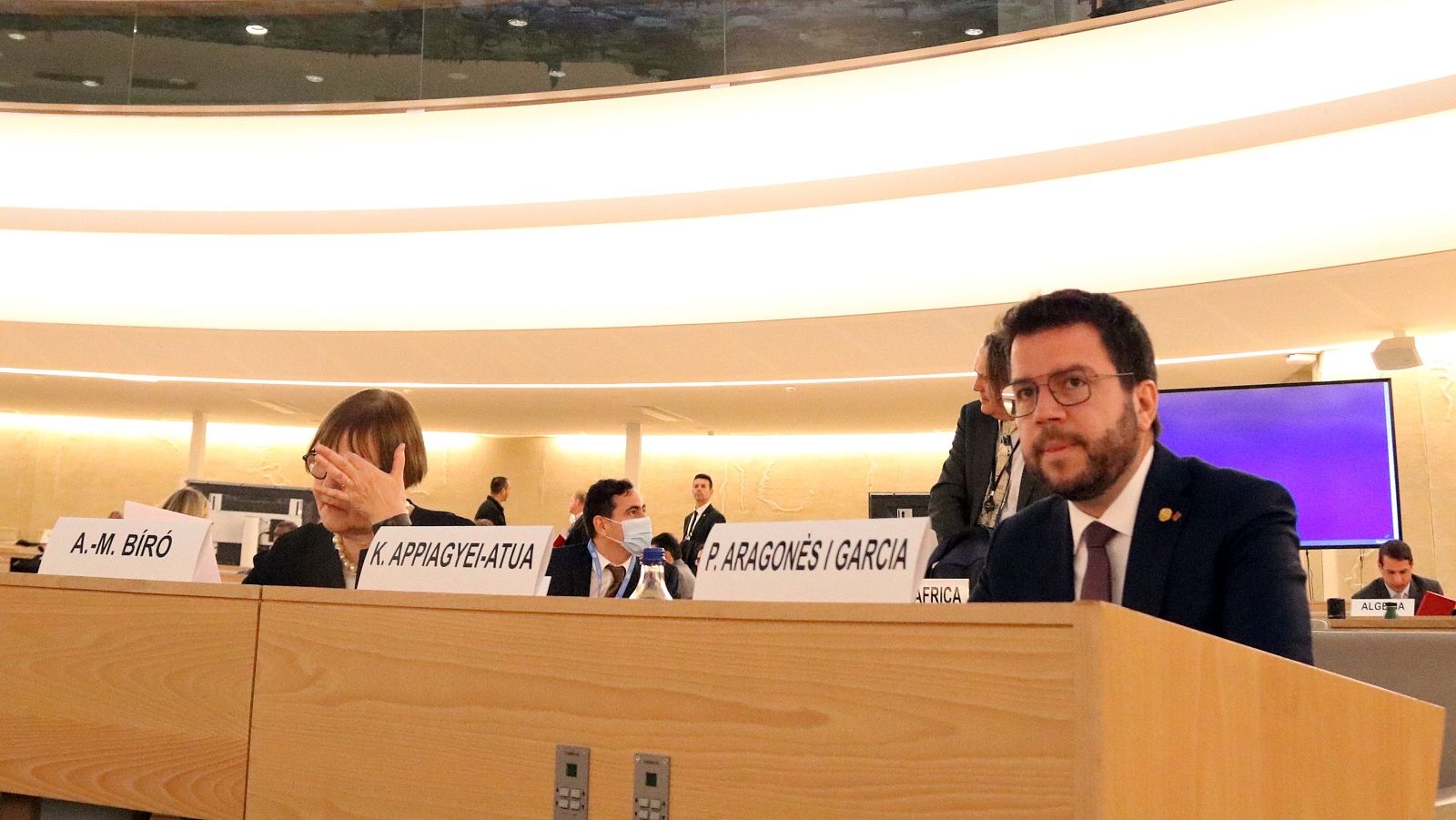 El president Pere Aragonès intervé al Fòrum de les Minories de les Nacions Unides de Ginebra