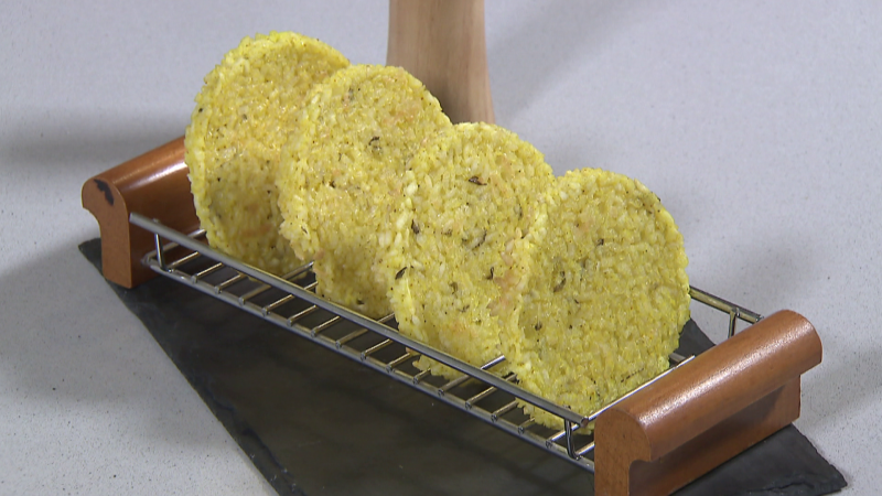 Receta de tortitas de arroz al curry de Sergio Fernández