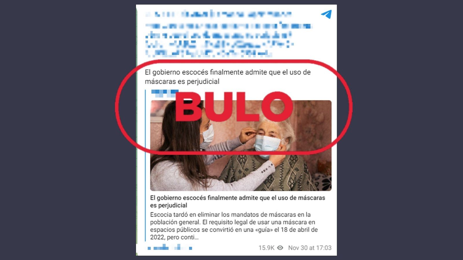 Bulo mascarillas anticovid Escocia