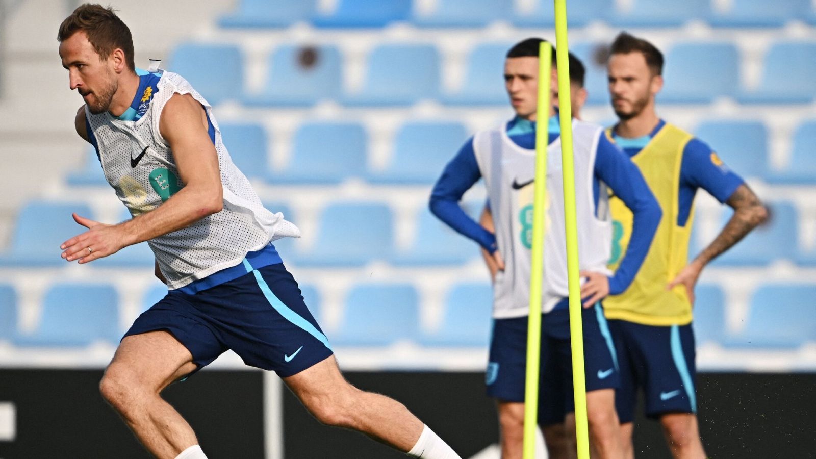Entrenamiento de la selección inglesa antes de su partido de cuartos de final contra Francia.
