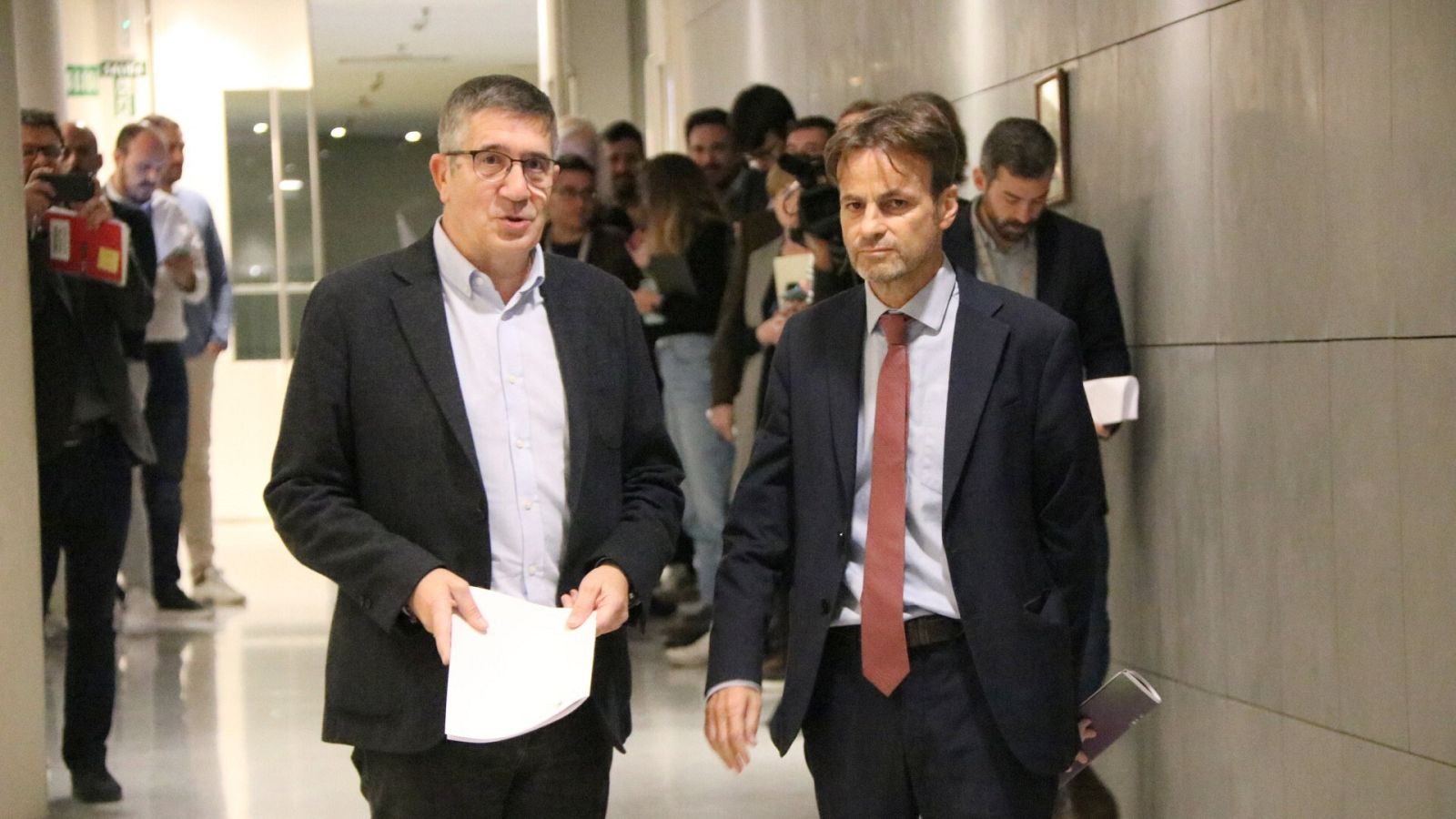 Patxi López i Jaume Asens, instants abans de presentar al Congrés la reforma del delicte de sedició