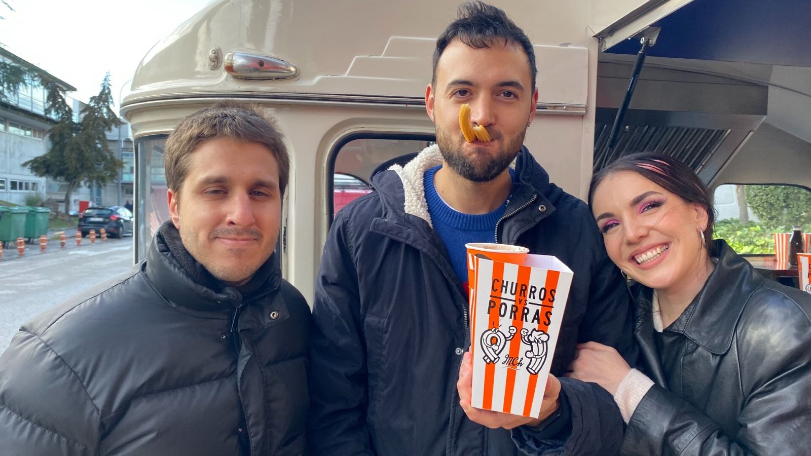 Pablo Ibarburu, Alejandro Baca e Inés Hernand en 'Churros y porras 2023'