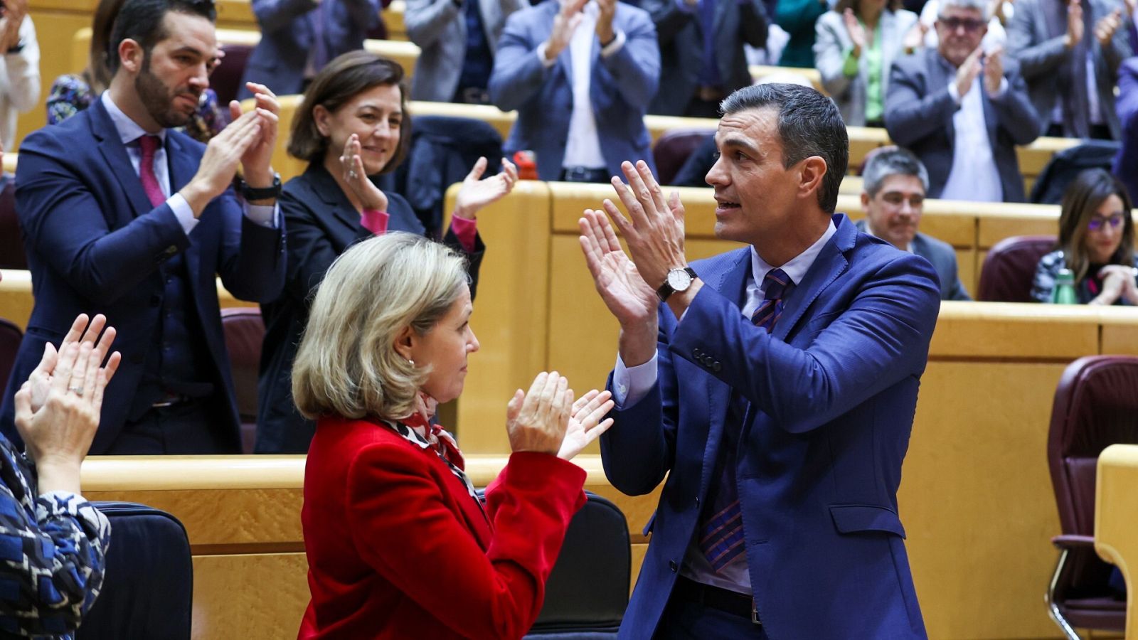 Pedro Sánchez, durante la sesión de control en el Senado el pasado miércoles
