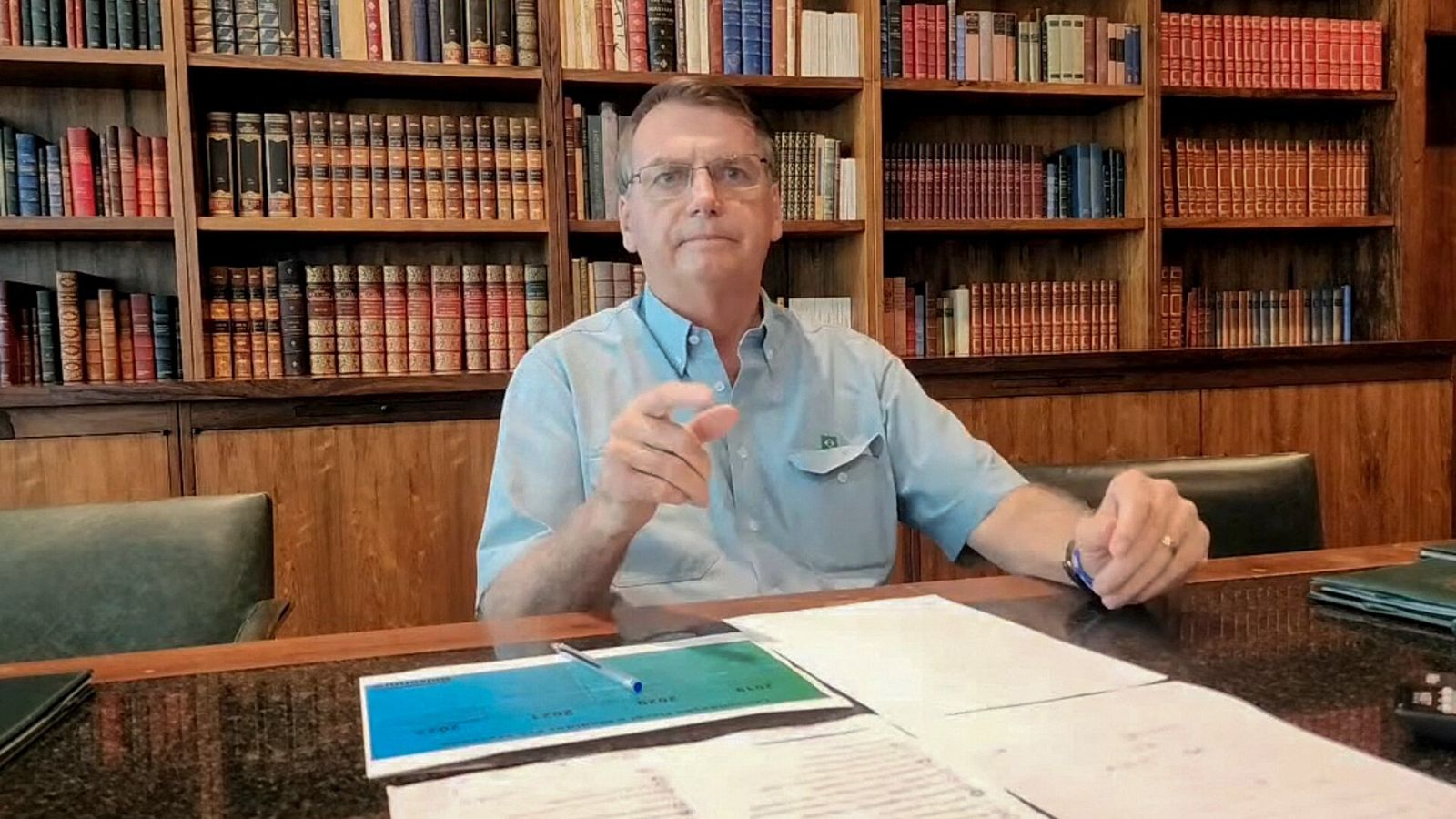 Una imagen del presidente saliente de Brasil, Jair Bolsonaro.