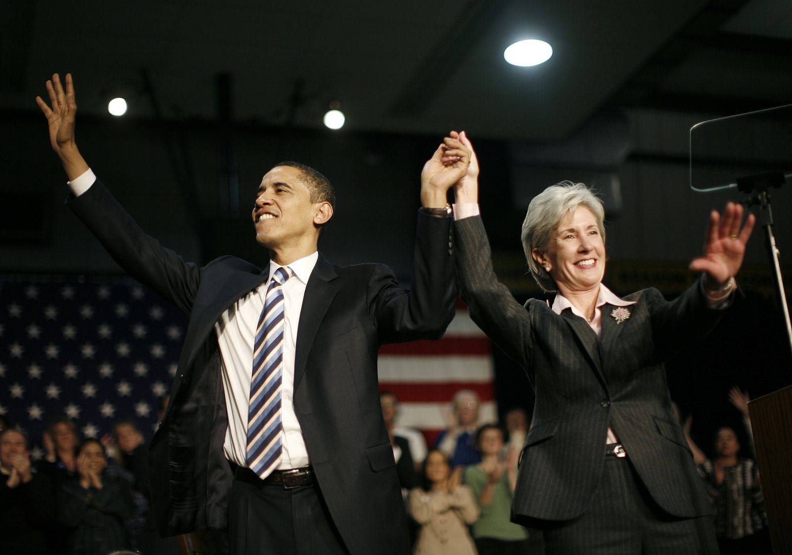 Obama con Kathleen Sebelius