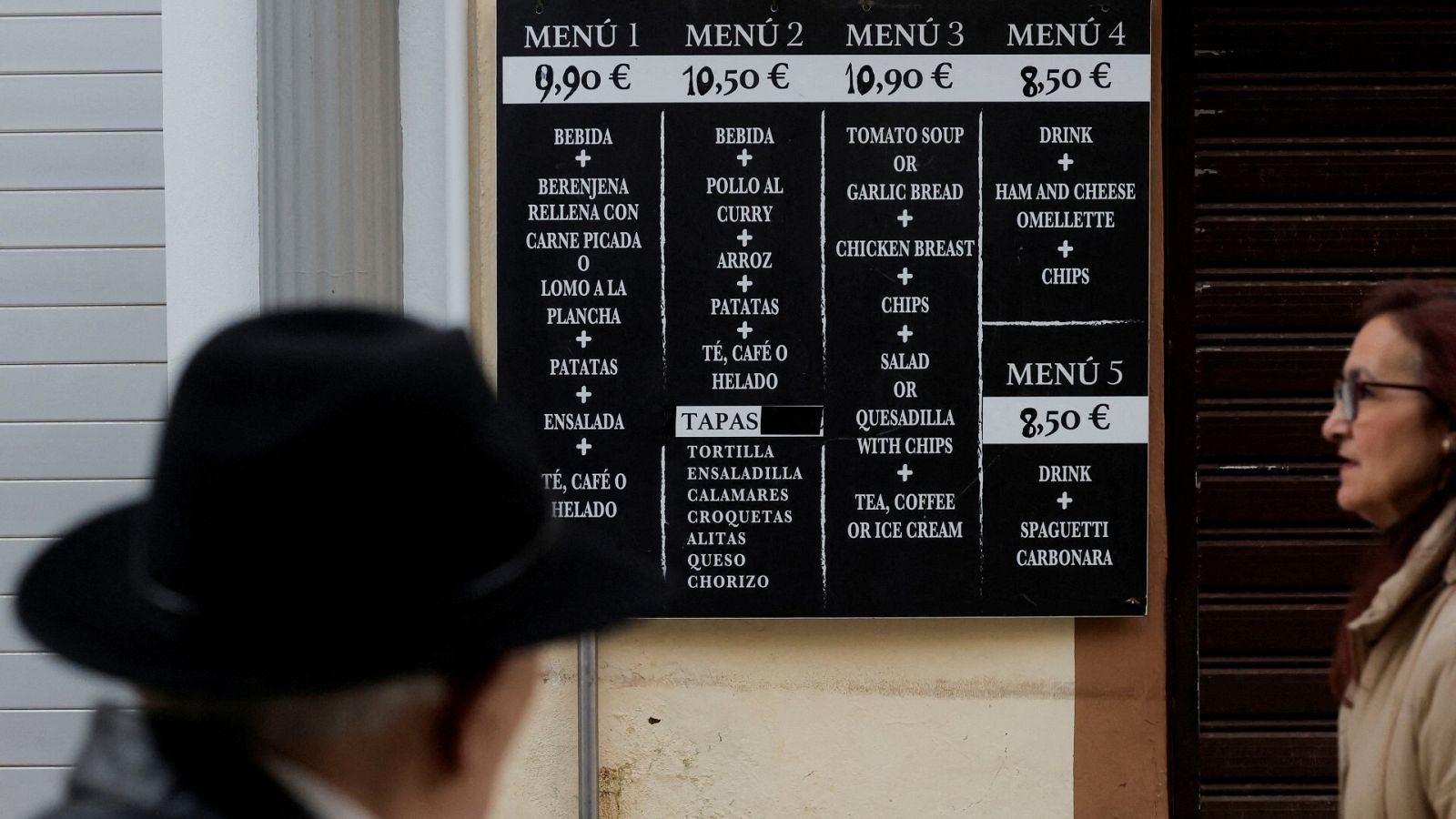 Precios de varios menús del día en Ronda