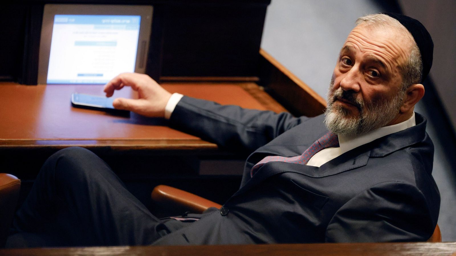 Aryeh Deri en el parlamento israelí